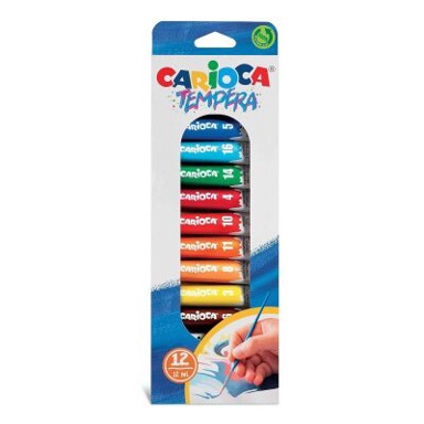 CARIOCA Boje, tempera, 12ml tubice, 12 kom, 40014
