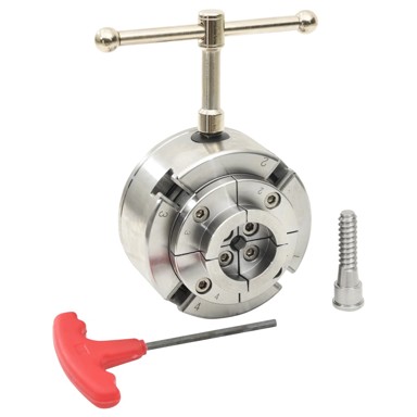 Stezna glava za drvo, 4 čeljusti, spoj M33, čelična, srebrna, 96 mm