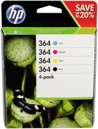 HP Kombinacija tinte za printer 4-Pack BK/C/M/Y br. 364 N9J73AE
