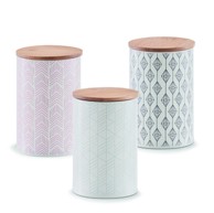 ZELLER Posuda za kuhinju metalna s bambusom, zelena, 1000 ml, fi 10,2x16 cm