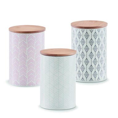 ZELLER Posuda za kuhinju metalna s bambusom, zelena, 1000 ml, fi 10,2x16 cm