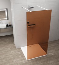 POLYSAN Tuš paravan ESCA, Walk-In, jednodijelni, 1000 mm, Marron staklo, bijela mat