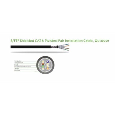 NAVIATEC Kabel Cat6 Outdoor S FTP CU AWG23 305 m, crni