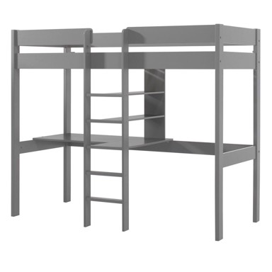 VIPACK Sivi povišeni dječji krevet 90x200 cm Pino