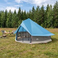 Tipi šator s krovom, 700 x 700 x 395 cm, poliester i čelik, plavi