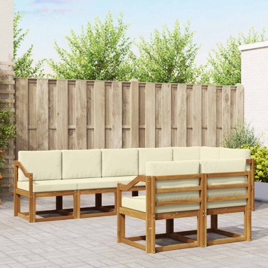 Set vanjskih sofa s jastukom, 8 kom, prirodna i krem