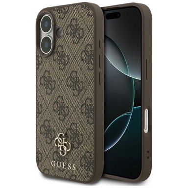 GUESS Zaštitna maskica 4G Small Classic Logo s MagSafe za iPhone 17, smeđa