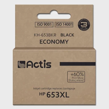 ACTIS Tinta za pisač KH-653BKR, zamjena za HP 653XL 3YM75AE, premium, 20 ml, 575 stranica, crna