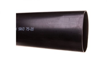 Debelostijena termoskupljajuća cijev s ljepilom, crna, SRH3 75-20 1000 mm