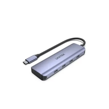 UNITEK HUB uHUB Q4 USB 3.2 Gen 1 Type-C 5.000 Mbit/s, sivi