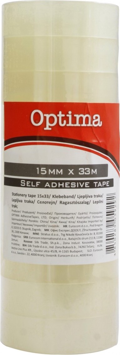 OPTIMA Ljepiva traka, 15 mm x 33 m, 10/1, prozirna