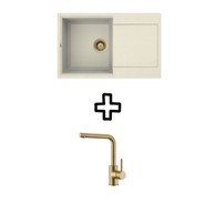 ELLECI Set Easy 300 + slavina Zora PVD, Bianco Antico/Zlato