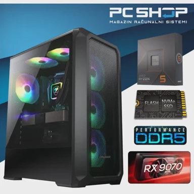MAGAZINRS Stolno računalo Gamer / AMD Ryzen 5 7600X, 16GB, 1TB SSD, AMD Radeon RX 9070, bez OS-a