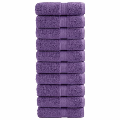 SOLUND Premium ručnici za goste, 10 kom, 30 x 50 cm, 600 g/m², ljubičasti