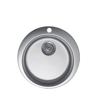 METALAC Sudoper inox okrugli ekcentrični fi 90 sa sifonom, preljevom i otvorom 480E VENERA