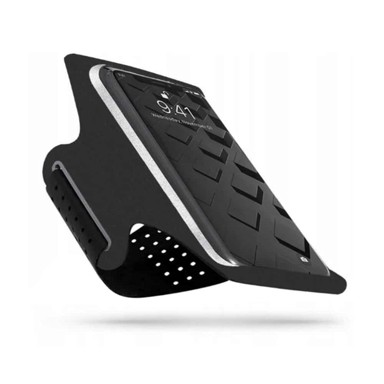 TECHSUIT Sportska torbica za ruku za mobitele sa otvorom za slušalice crno / siva