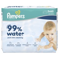PAMPERS Vlažne maramice, Aqua, 3 pakiranja, 180 kom
