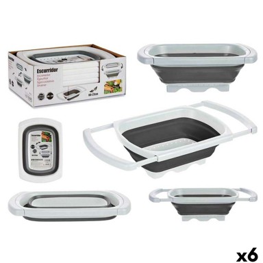 KINVARA Cjediljka 60 x 26 x 12 cm i 39,5 x 4,5 x 26 cm, polipropilen i TPR, bijela/siva