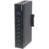 MANHATTAN USB hub 164405, USB 3.2 Gen 1 Type-B, 5000 Mbit/s, crni