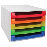 EXACOMPTA Kutija 221098D s 5 ladica linicolor, siva