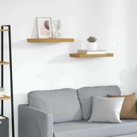 Zidna polica, set 2 kom, 50 x 23 x 4 cm, od konstruiranog drva, bež