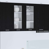 Viseći ormarić s policom Riga, 2 kom, 40 x 31 x 80 cm, crni hrast