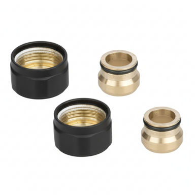 LUXRAD Kompresijski priključak za bakrenu cijev 15 mm x M22 za radijator, crni, 2 kom.