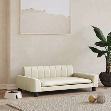 Krevet za pse od umjetne kože, 90 × 53 × 30 cm, bež  