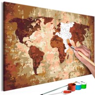 Slika za samostalno slikanje World Map (Earth Colours) 60x40