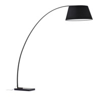 KAVE HOME Crna stojeća svjetiljka s tekstilnim sjenilom (visina 210 cm) Juhe 