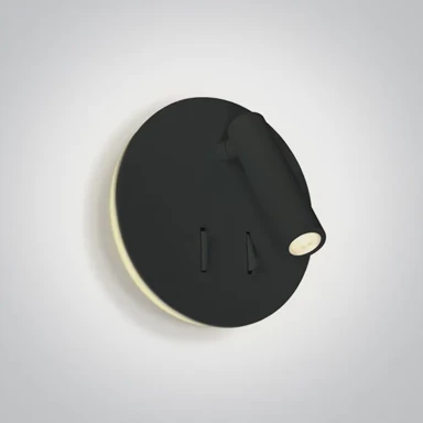 Zidna svjetiljka, LED, 3 W + 5 W, WW, IP20, 230 V, dva prekidača, crna