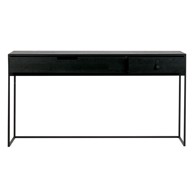 WOOOD Konzolni stolić Silas crni od hrastovog drveta