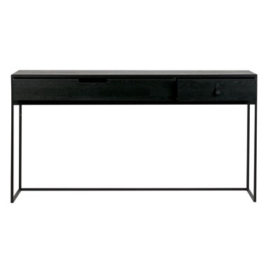 WOOOD Konzolni stolić Silas crni od hrastovog drveta
