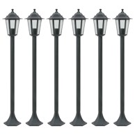 Vrtna stupna svjetiljka od aluminija 6 kom E27 110 cm tamno zelena