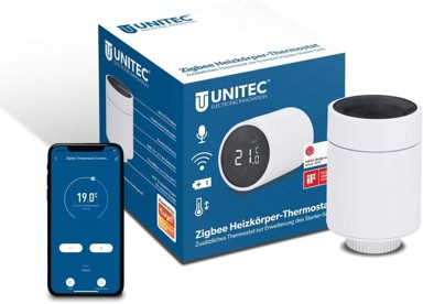 UNITEC Pametni termostat za radijator s LCD, Alexa & Google Assistant
