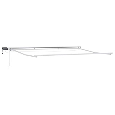 Ručni okvir tende s LED-ima, 5 x 3,5 m, aluminij, bijeli
