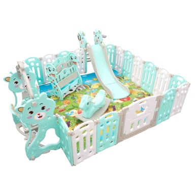 AGA4KIDS Dječja plastična ograda s priborom 206 x 177 x 64 cm, zelena