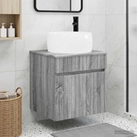 Zidni umivaonik s policom, sivi sonoma, 49 x 44,5 x 66 cm