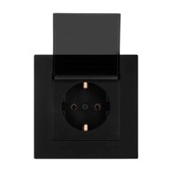 EXEN Priključnica šuko s poklopcem, metalik crna