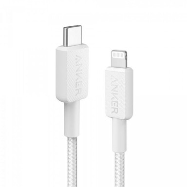 ANKER USB-C na Lightning pleteni kabel 322, bijeli, 1.8m