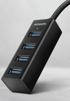 AXAGON USB hub HUE-M1C, USB-C, 4x USB-A 3.2, crni
