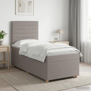 Boxspring krevet s madracem 80 x 200 cm, tkanina, sivosmeđi