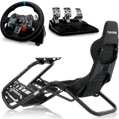 PLAYSEAT Sjedalo Trophy Black + volan Logitech G29, crni