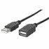 MANHATTAN Kabel 393850, USB Hi-Speed Produžni, USB-A (M) na USB-A (Ž), USB 2.0, 480 Mbps, 3m, crni