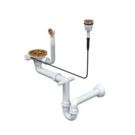 QUADRON Odvod s P20 daljinskim za granit sudopere s 1 posudom NANO PVD BAKAR