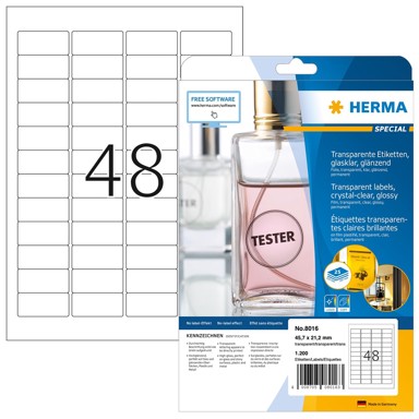 HERMA Prozirne naljepnice A4, 45,7 x 21,2 mm, 1200 kom