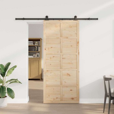 Klizna vrata 90 x 208 cm, masivna borovina