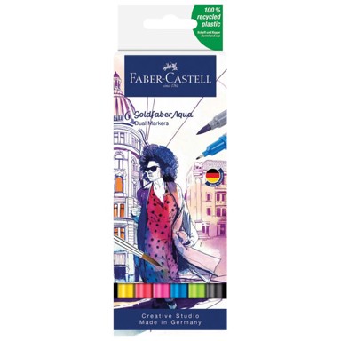 FABER-CASTELL Marker 164606 obostrani akvarel goldfaber 6 boja