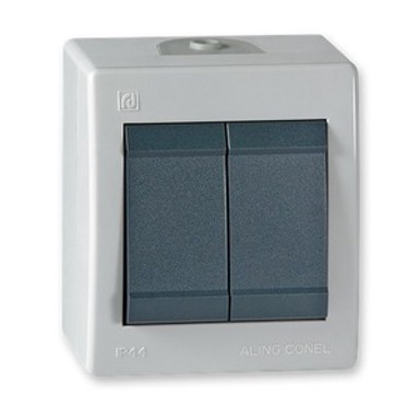 ALING CONEL serijski prekidač IP44 10AX 250V, sivi