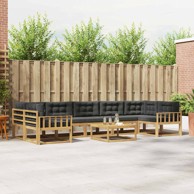 Set vanjskih sofa, 6 kom, 79,0 x 79,0 x 37,11 cm, čvrsto drvo akacije i poliester, bijela i antracit